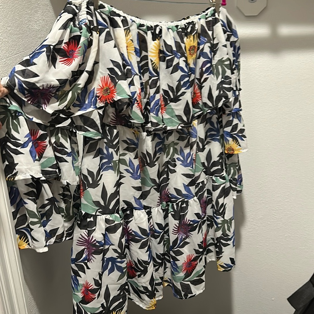 ELOQUII floral Ruffle Dress Off the Shoulder Size 18